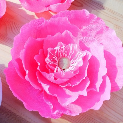 Бумажный розовый цветок "Эльза"
